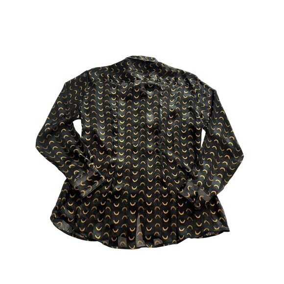 Crescent Print Button Up Shirt  in Black - Picture 2 of 4